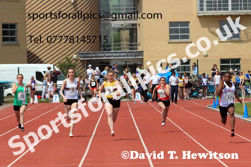 Womens Under-17s and Girls Under-15s 100 metres, 2022 Northern Inter Counties U17s and U15s Track and Field, York, Thursday, June 2nd. Photo: David T. Hewitson/Sports for All Pics